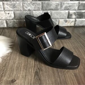 Sol Sana Black Heels with Buckle